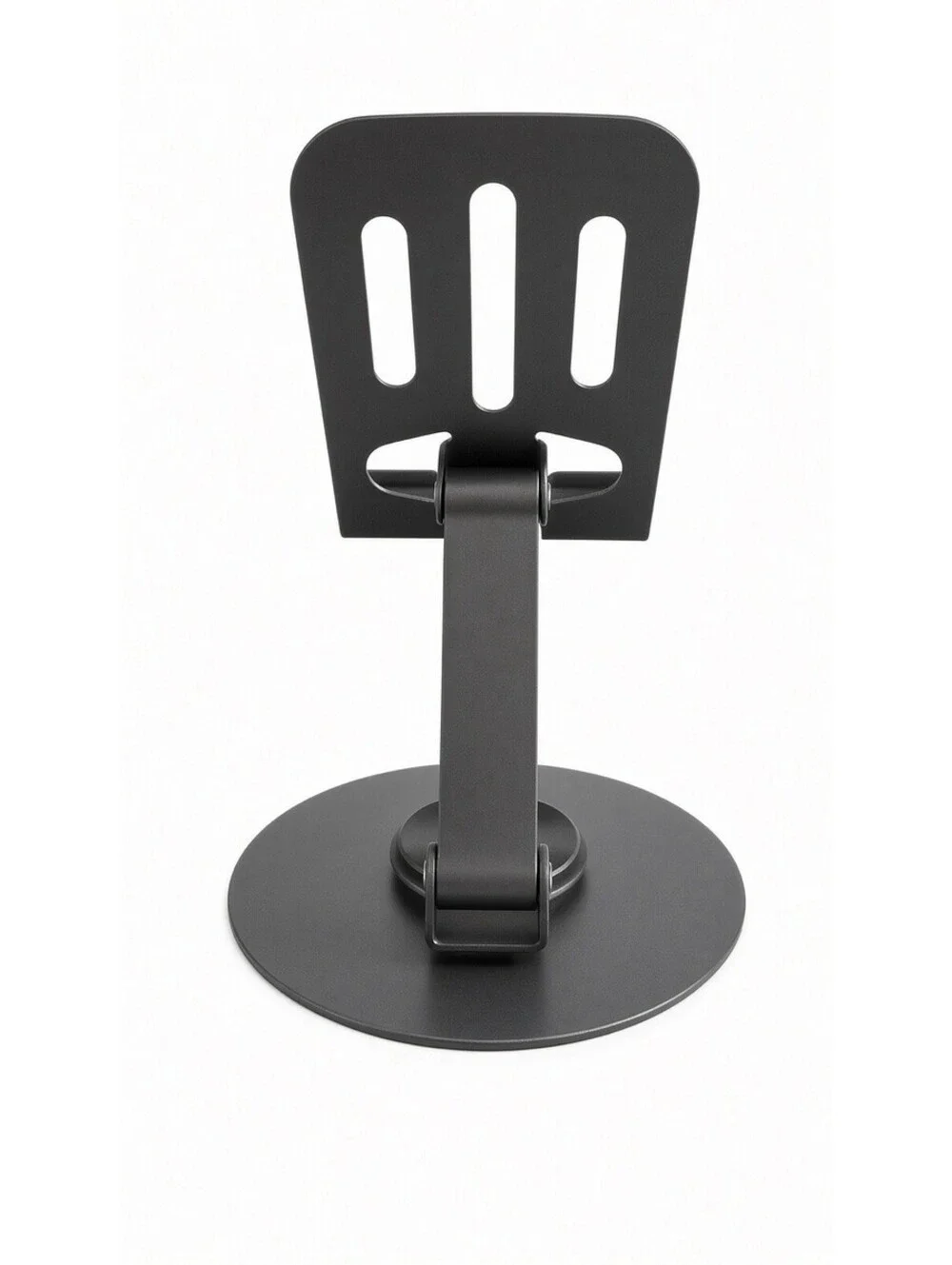 Metal Desktop Phone Stand Adjustable Tablet Holder 360 Rotate Foldable Grey
